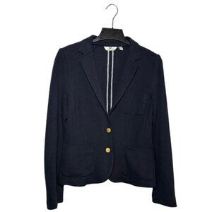 Vineyard Vines Navy Knit Blazer with Gold Buttons – Size 6